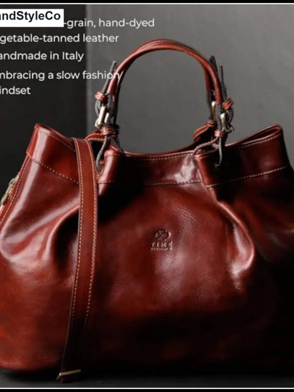 Full-Grain Leather Handbag, Top Handle Shoulder Bag, Satchel Purse, Adjustable